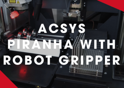 ACSYS – PIRANHA with robot gripper, position detection and automatic processing
