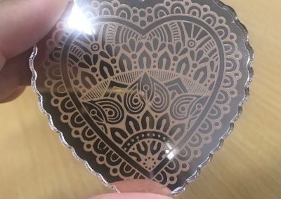 Laser Cut Heart Mandala Pendant
